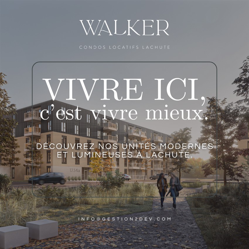 Walker, condos locatifs à Lachute, projet Gestion 2 Dev